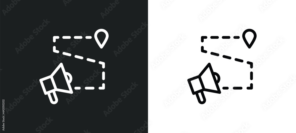 Poster path icon isolated in white and black colors. path outline vector icon from social media collection 