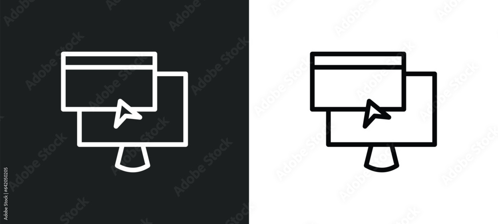 Poster ad icon isolated in white and black colors. ad outline vector icon from social media collection for 