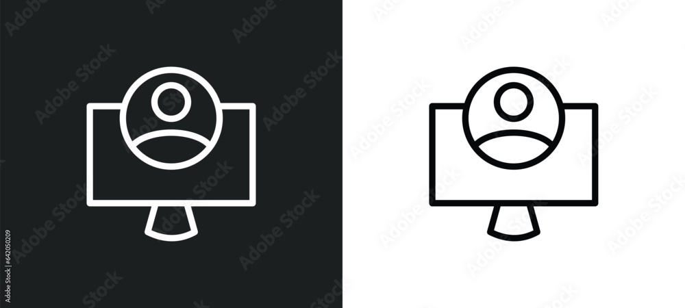 Aufkleber user avatar icon isolated in white and black colors. user avatar outline vector icon from social col