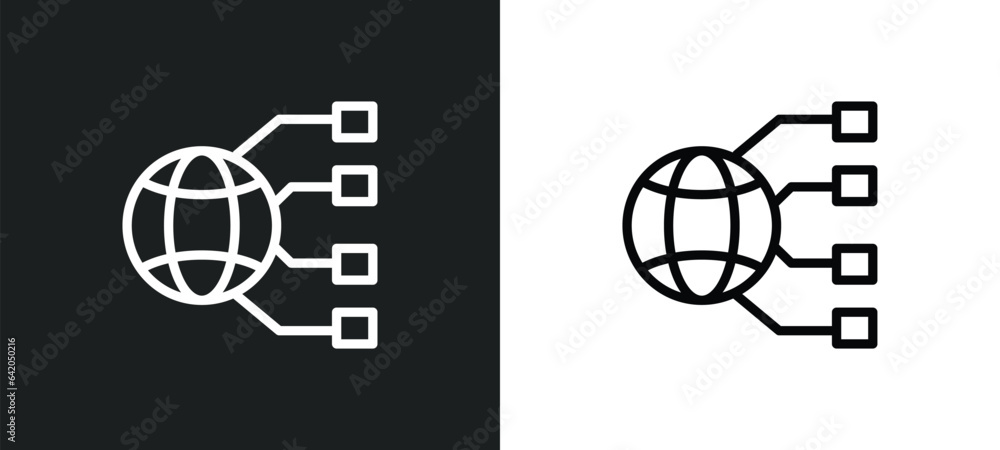 Poster network conecction icon isolated in white and black colors. network conecction outline vector icon f