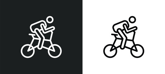 cycling icon isolated in white and black colors. cycling outline vector icon from sport collection for web, mobile apps and ui.