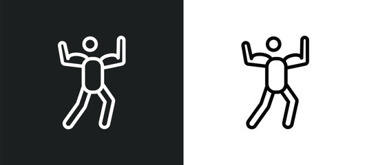 bodybuilding icon isolated in white and black colors. bodybuilding outline vector icon from sport collection for web, mobile apps and ui.
