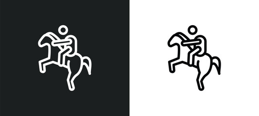 horse racing icon isolated in white and black colors. horse racing outline vector icon from sport collection for web, mobile apps and ui.