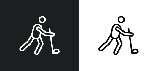 hurling icon isolated in white and black colors. hurling outline vector icon from sport collection for web, mobile apps and ui. - obrazy, fototapety, plakaty