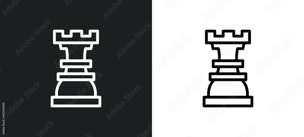 Aufkleber rook icon isolated in white and black colors. rook outline vector icon from startup stategy and coll