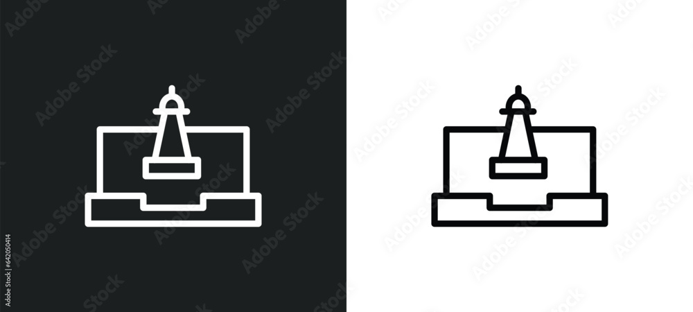 Aufkleber strategy management icon isolated in white and black colors. strategy management outline vector icon