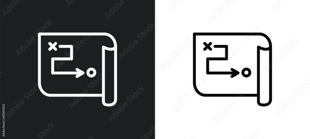 Poster strategy sketch icon isolated in white and black colors. strategy sketch outline vector icon from st