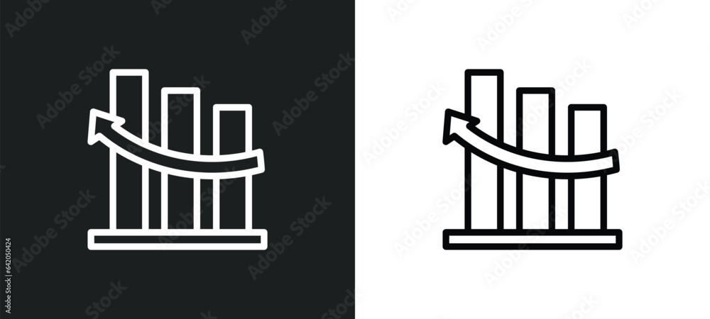 Poster increase icon isolated in white and black colors. increase outline vector icon from startup strategy