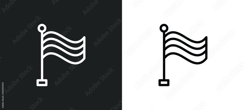 Poster success flag icon isolated in white and black colors. success flag outline vector icon from startup 