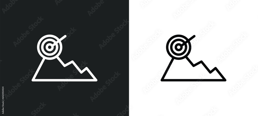 Poster mission icon isolated in white and black colors. mission outline vector icon from startup collection