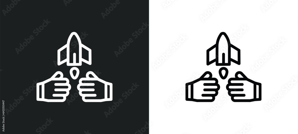 Poster fight icon isolated in white and black colors. fight outline vector icon from startup collection for