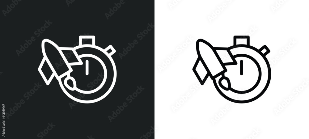 Poster quick icon isolated in white and black colors. quick outline vector icon from startup collection for
