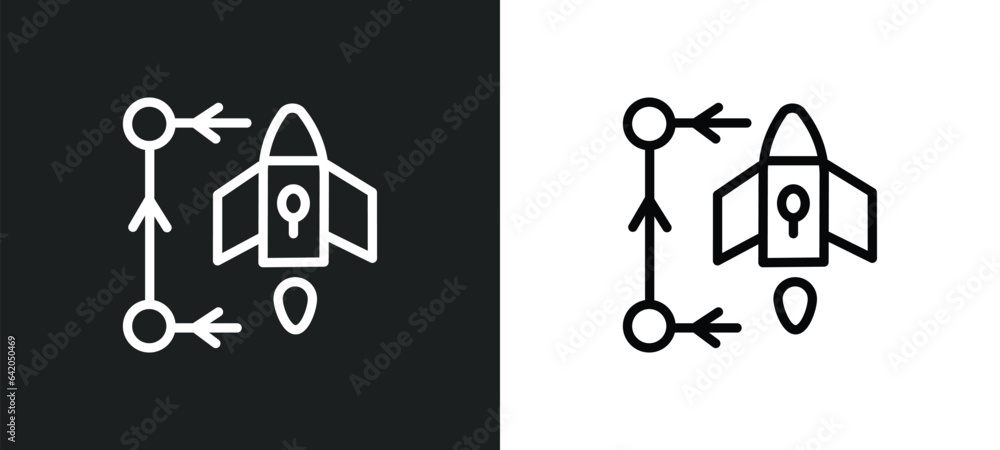 Aufkleber choose icon isolated in white and black colors. choose outline vector icon from startup collection f