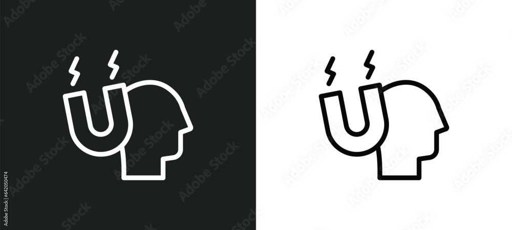 Poster attractive icon isolated in white and black colors. attractive outline vector icon from startup coll