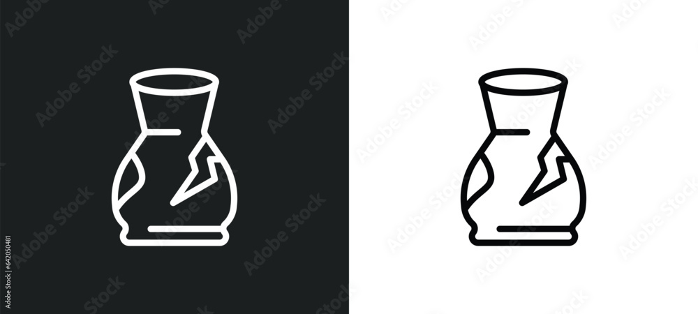 Poster pottery icon isolated in white and black colors. pottery outline vector icon from stone age collecti