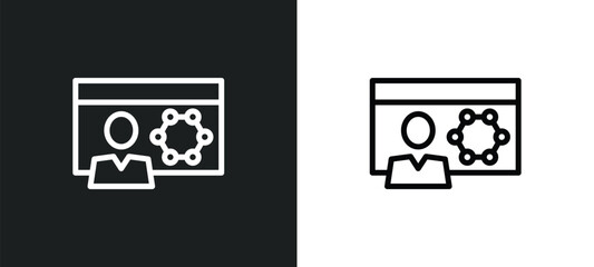 user experience icon isolated in white and black colors. user experience outline vector icon from startup collection for web, mobile apps and ui.
