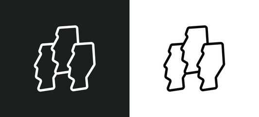 moai icon isolated in white and black colors. moai outline vector icon from stone age collection for web, mobile apps and ui.