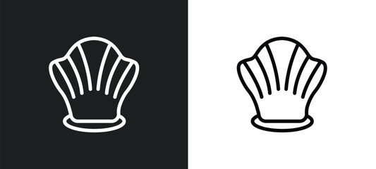 shellfish icon isolated in white and black colors. shellfish outline vector icon from stone age collection for web, mobile apps and ui.