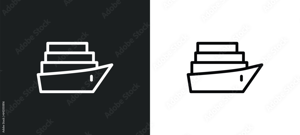 Poster cruise icon isolated in white and black colors. cruise outline vector icon from summer collection fo