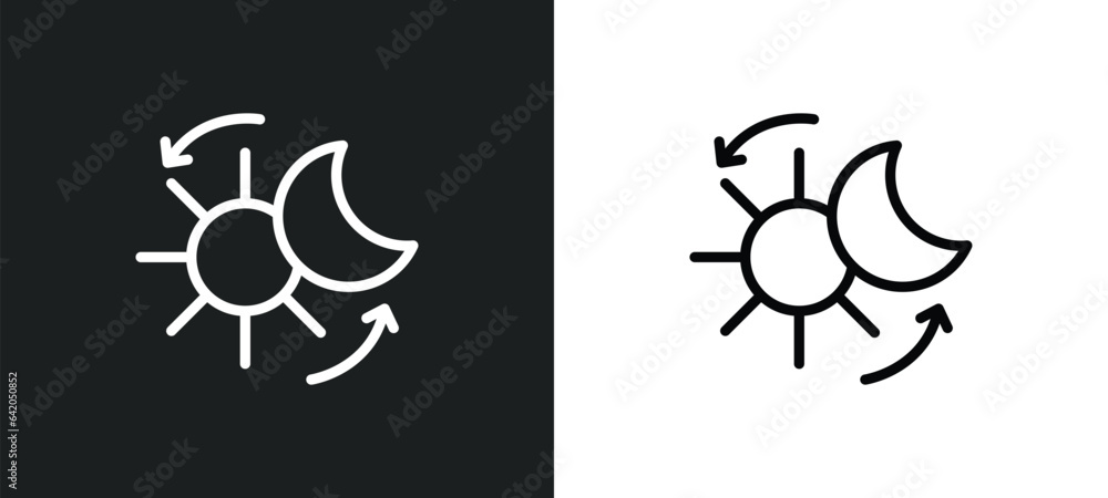Poster solstice icon isolated in white and black colors. solstice outline vector icon from summer collectio