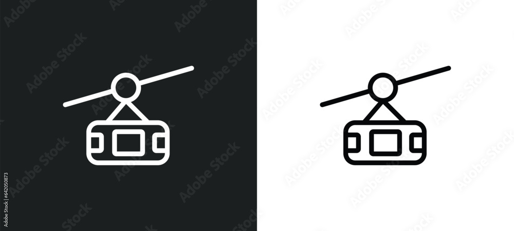 Poster funicular icon isolated in white and black colors. funicular outline vector icon from summer collect