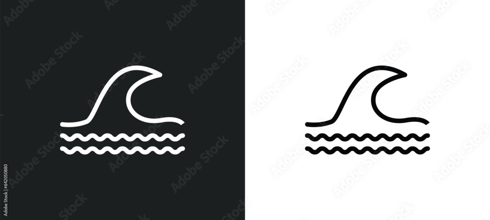 Poster ocean icon isolated in white and black colors. ocean outline vector icon from summer collection for 