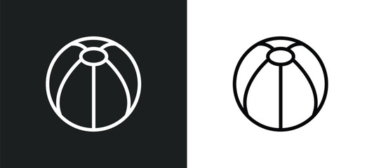 Fototapeta premium beach ball icon isolated in white and black colors. beach ball outline vector icon from summer collection for web, mobile apps and ui.
