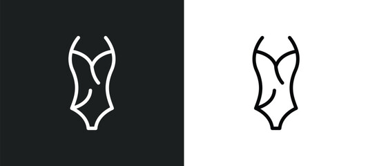 swimsuit icon isolated in white and black colors. swimsuit outline vector icon from summer collection for web, mobile apps and ui.