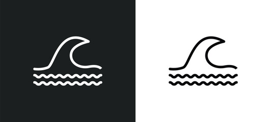 ocean icon isolated in white and black colors. ocean outline vector icon from summer collection for web, mobile apps and ui.