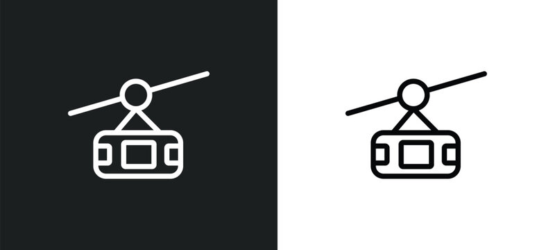 funicular icon isolated in white and black colors. funicular outline vector icon from summer collection for web, mobile apps and ui.