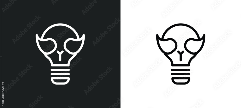 Aufkleber ecologic bulb icon isolated in white and black colors. ecologic bulb outline vector icon from techno