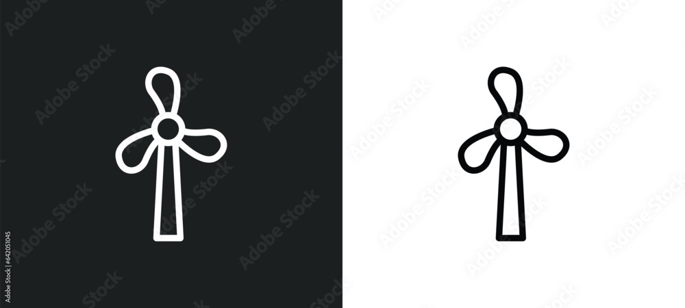 Poster eolic icon isolated in white and black colors. eolic outline vector icon from technology collection 