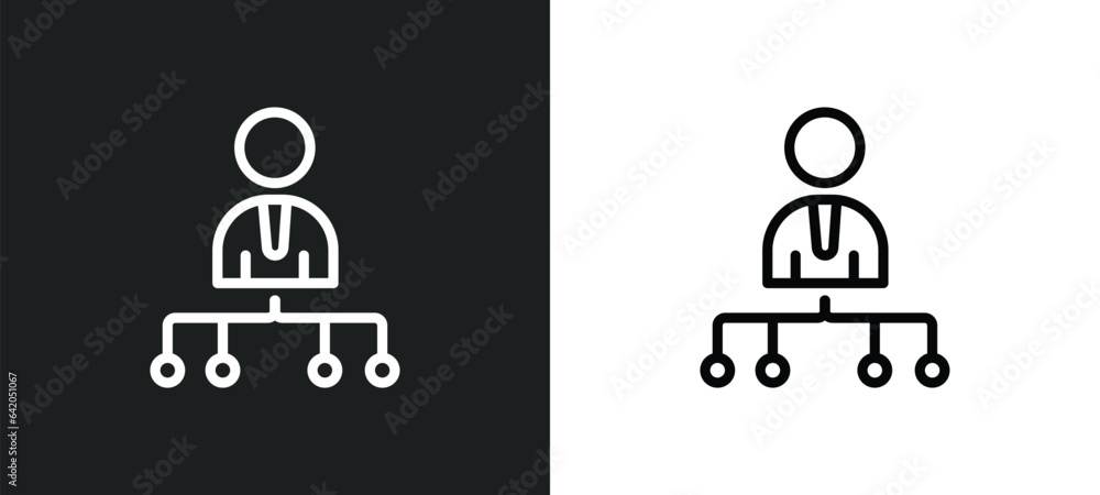 Aufkleber project manager icon isolated in white and black colors. project manager outline vector icon from te