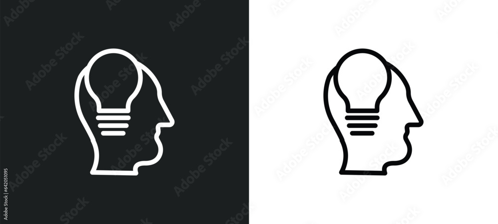 Poster ideas icon isolated in white and black colors. ideas outline vector icon from technology collection 