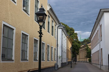 Sweden. Old houses of the twentieth century, in the city of Linköping. Ostergotland province.