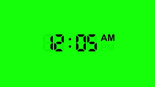 Digital clock green screen
