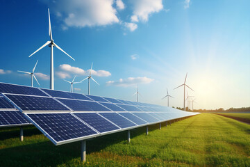 Panel climate energy power sky ecological renewable electricity photovoltaic windmill solar