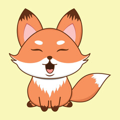 cute fox vector design line art illustration, Suittable for t-shirt, mug, sticker, etc. Eps 10