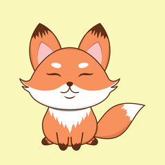 cute fox vector design line art illustration, Suittable for t-shirt, mug, sticker, etc. Eps 10