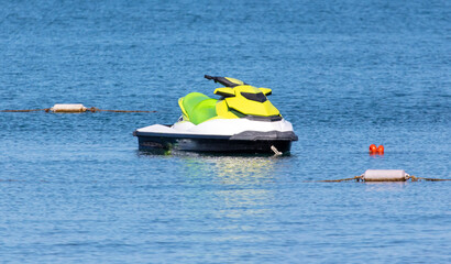 Water scooter at sea. Sport