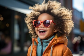 Happy Kid's Fashion: Stylish Fun with Spectacles Outdoors