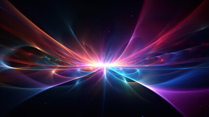 Abstract neon fractal wallpaper with space