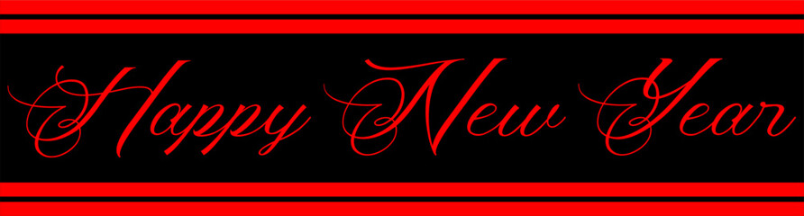 HAPPY NEW YEAR BLACK AND RED DESIGN. VECTER  illustration.