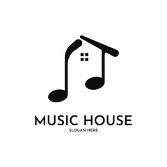 music house logo design creative idea