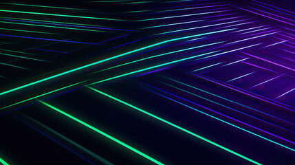 Fototapeta na wymiar Animation of green lines over neon pattern on purple background