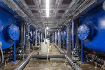 water treatment station interior, modern water treatment