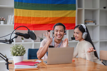 Podcaster Ideas Podcaster is interviewing guests about gender equality and LGBT advocacy at home...