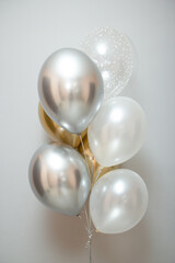 bundle of latex chrome helium balloons