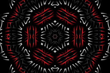 Beautiful colourful caleidoscope gradient batik ethnic dayak flower art pattern background for wallpaper or textile 