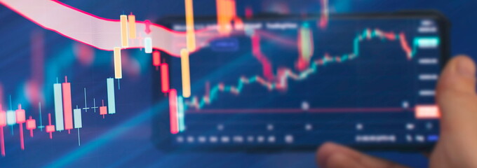 Analyzing investment statistics and indicators on dashboard for trading products.